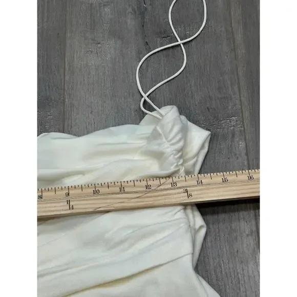 NWT Alice + Olivia Women's Suellen Twist Neck Halter Midi Dress Ecru‎ Size 6 - Picture 14 of 15